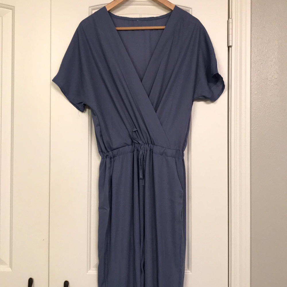 Grey drawstring waist Romper/Jumpsuit